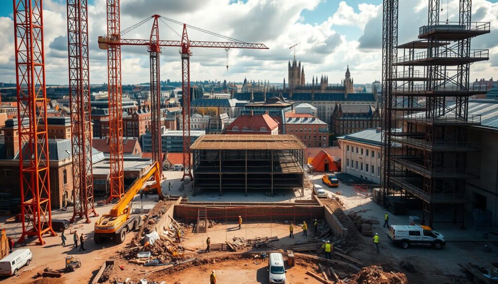 construção civil no Reino Unido