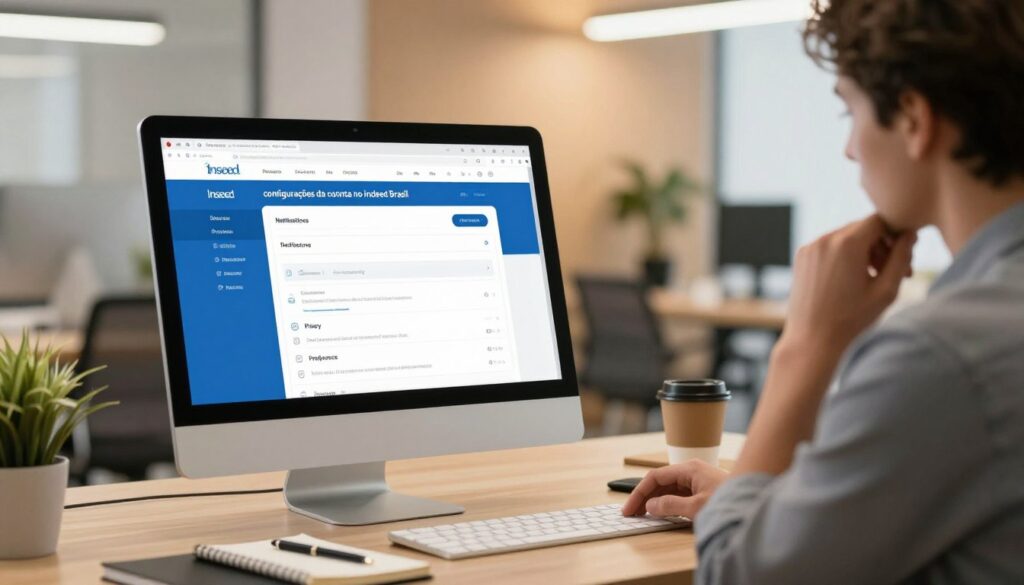 configurações de conta no Indeed Brasil
