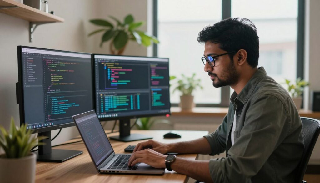Programador Full Stack e inteligência artificial no trabalho remoto